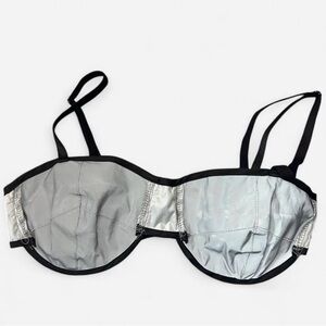 Hot & Delicious Silver and Black Underwire Bra